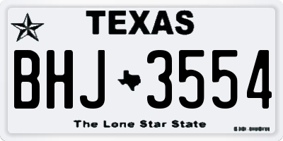 TX license plate BHJ3554