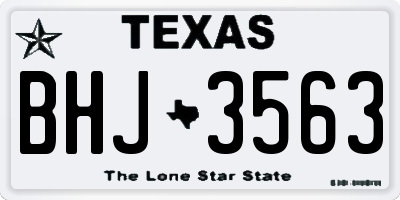 TX license plate BHJ3563