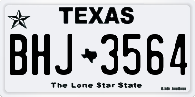TX license plate BHJ3564
