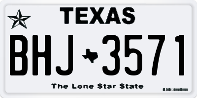 TX license plate BHJ3571