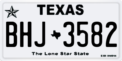 TX license plate BHJ3582