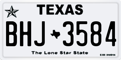 TX license plate BHJ3584