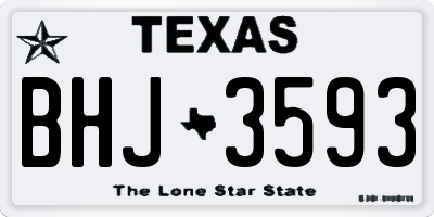 TX license plate BHJ3593
