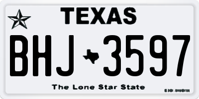 TX license plate BHJ3597