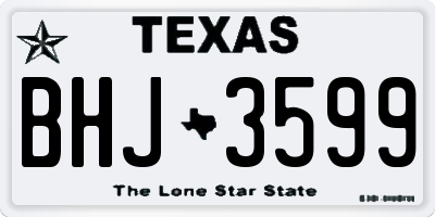 TX license plate BHJ3599