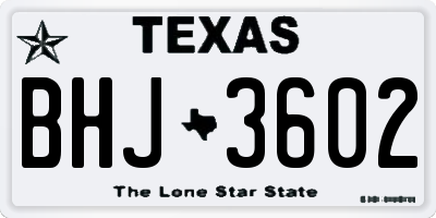 TX license plate BHJ3602