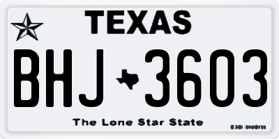 TX license plate BHJ3603