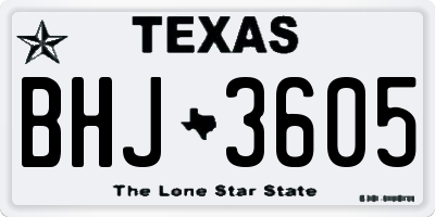 TX license plate BHJ3605