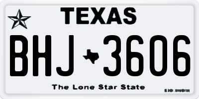 TX license plate BHJ3606