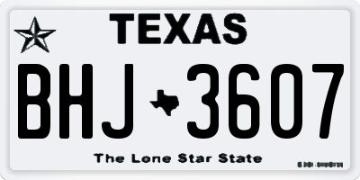 TX license plate BHJ3607