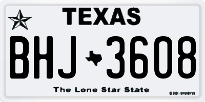 TX license plate BHJ3608