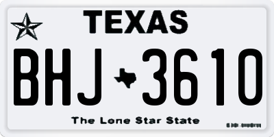 TX license plate BHJ3610