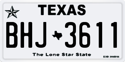 TX license plate BHJ3611