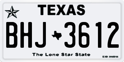TX license plate BHJ3612