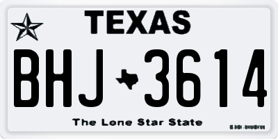 TX license plate BHJ3614
