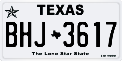 TX license plate BHJ3617