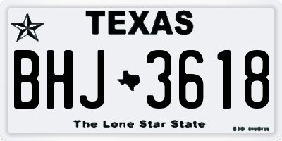 TX license plate BHJ3618