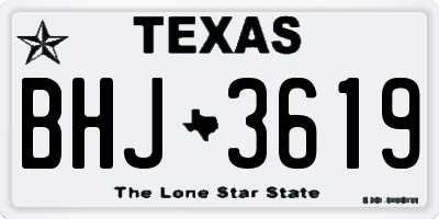 TX license plate BHJ3619