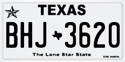 TX license plate BHJ3620
