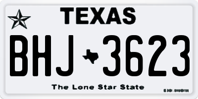 TX license plate BHJ3623