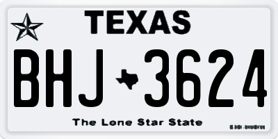 TX license plate BHJ3624