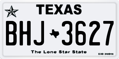 TX license plate BHJ3627