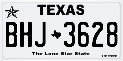 TX license plate BHJ3628