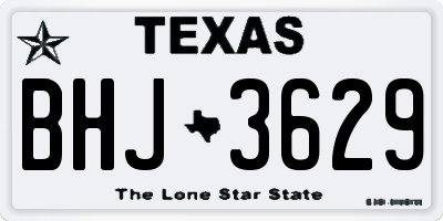 TX license plate BHJ3629