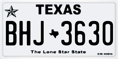 TX license plate BHJ3630