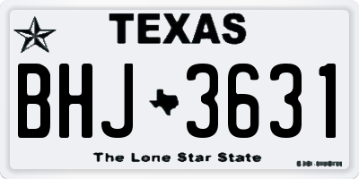 TX license plate BHJ3631