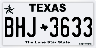 TX license plate BHJ3633