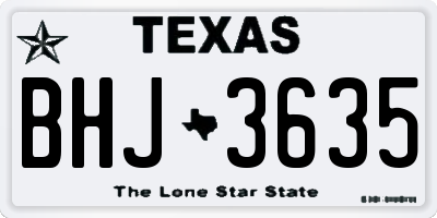 TX license plate BHJ3635