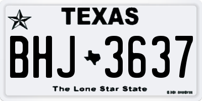 TX license plate BHJ3637