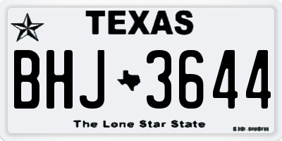 TX license plate BHJ3644