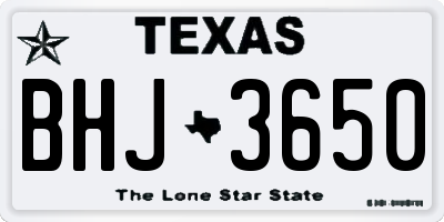 TX license plate BHJ3650