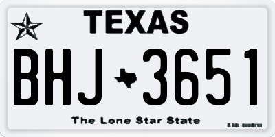 TX license plate BHJ3651