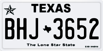 TX license plate BHJ3652
