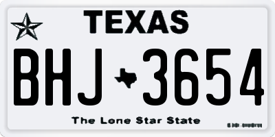 TX license plate BHJ3654