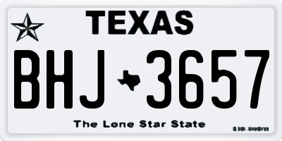 TX license plate BHJ3657