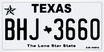 TX license plate BHJ3660