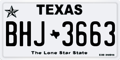 TX license plate BHJ3663