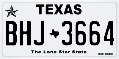 TX license plate BHJ3664