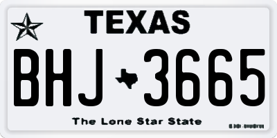 TX license plate BHJ3665