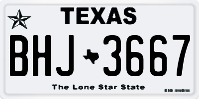 TX license plate BHJ3667