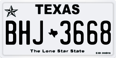 TX license plate BHJ3668