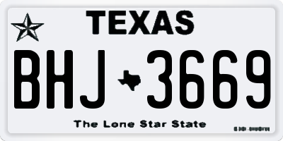 TX license plate BHJ3669