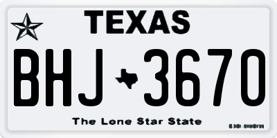 TX license plate BHJ3670