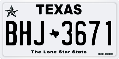 TX license plate BHJ3671