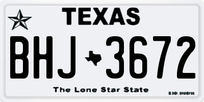 TX license plate BHJ3672