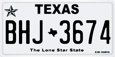TX license plate BHJ3674